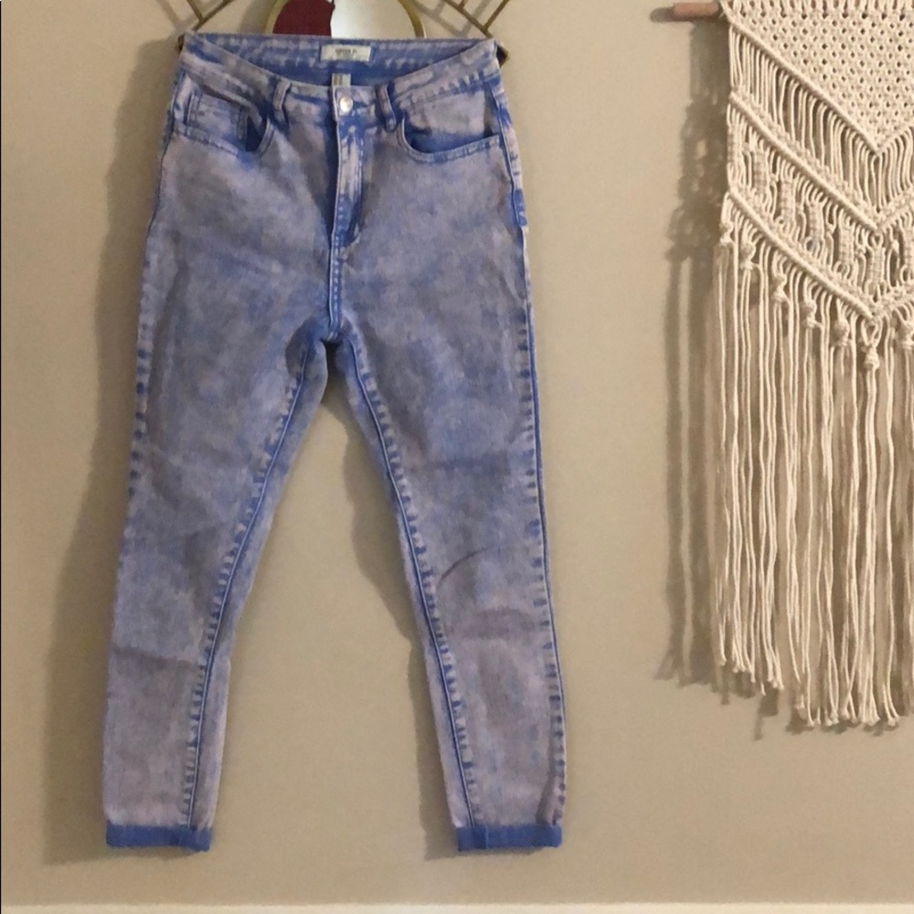 Acid wash vintage jeans high wasted